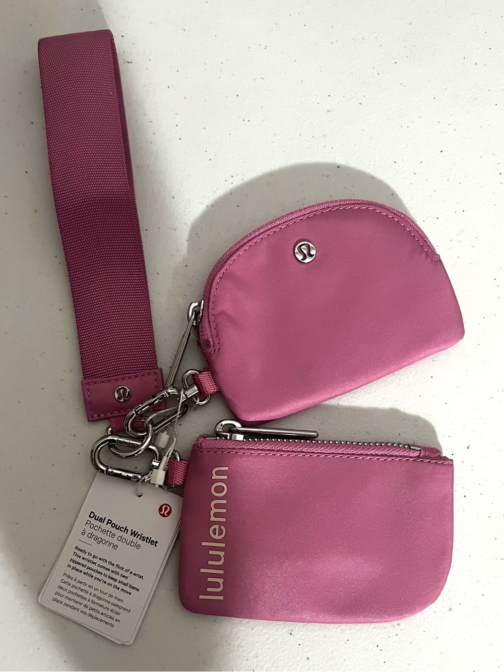 lululemon athletica Pink Dual Pouch Wristlet with Strap